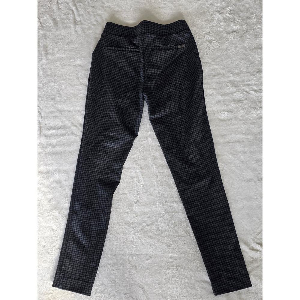 Calvin Klein Houndstooth Slim Fit Trousers Pants Black Grey Size 2 - Picture 2 of 7
